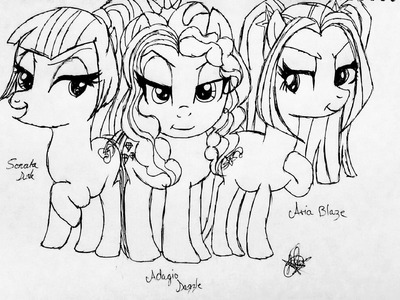 ★Drawing The Dazzlings (PONY) Equestria Girls Rainbow Rocks ★YITSU.MELODY★