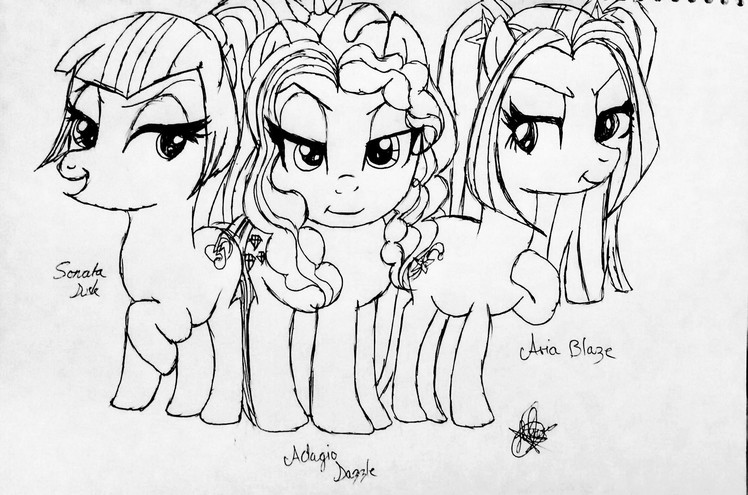 ★Drawing The Dazzlings (PONY) Equestria Girls Rainbow Rocks ★YITSU.MELODY★