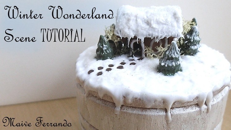 Polymer Clay Winter Wonderland Christmas Scene Box Mixed Media Tutorial