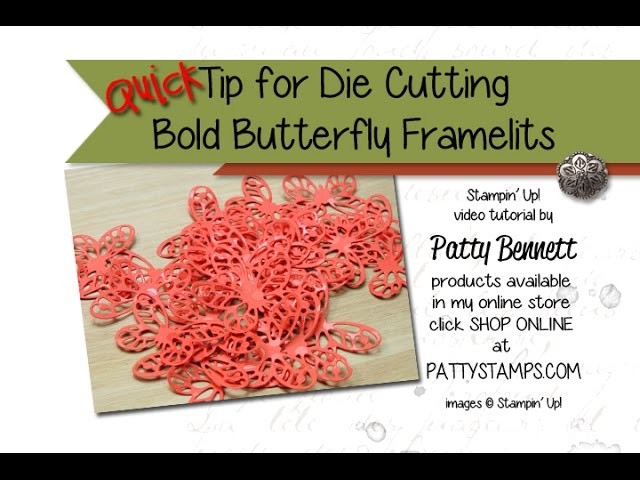 Quick Tip with Dollar Store paintbrush for Bold Butterfly Framelits Stampin' Up!