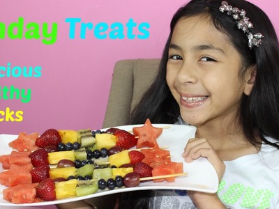 Rainbow Fruit Kabob Healthy Snacks| Fruit Skewers Sunday Treats|B2cutecupcakes