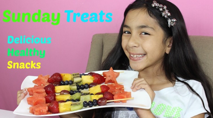 Rainbow Fruit Kabob Healthy Snacks| Fruit Skewers Sunday Treats|B2cutecupcakes