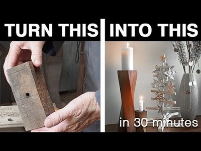Stylish DIY Christmas candle holder from scrap wood - Learn how to upcycle!