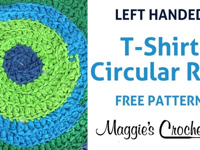 T-Shirt Circular Rug Free Crochet Pattern - Left Handed