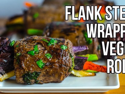 Delicious Flank Steak Wrapped Veggie Rolls Recipe. Verduras Envueltas en Bistec Flanco