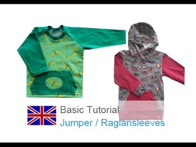 DIY basic sewing tutorial t-shirt. jacket. sweatshirt. jumper. normal and raglan sleeves