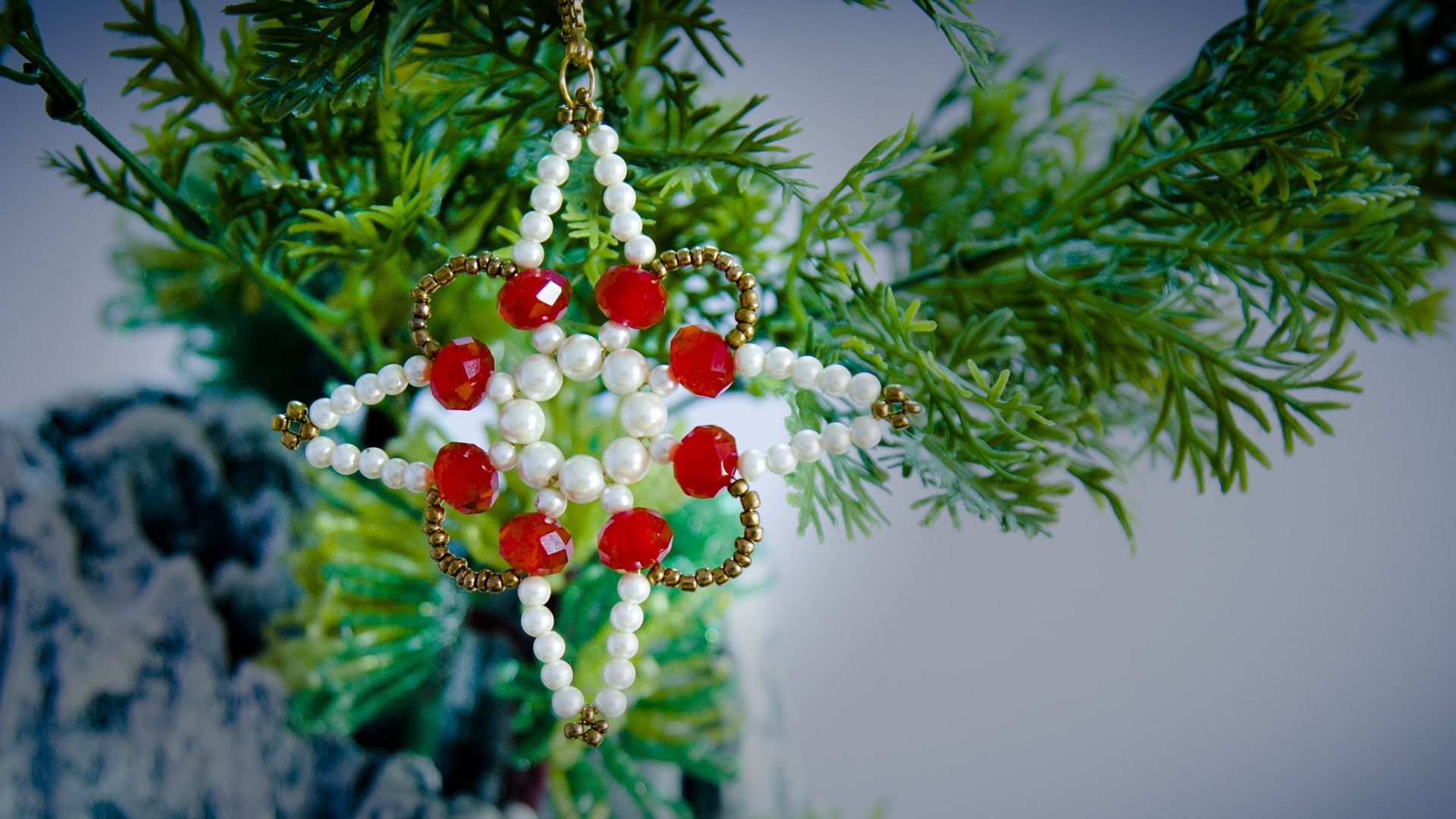 DIY christmas ornament, christmas craft| How to make beaded ornament