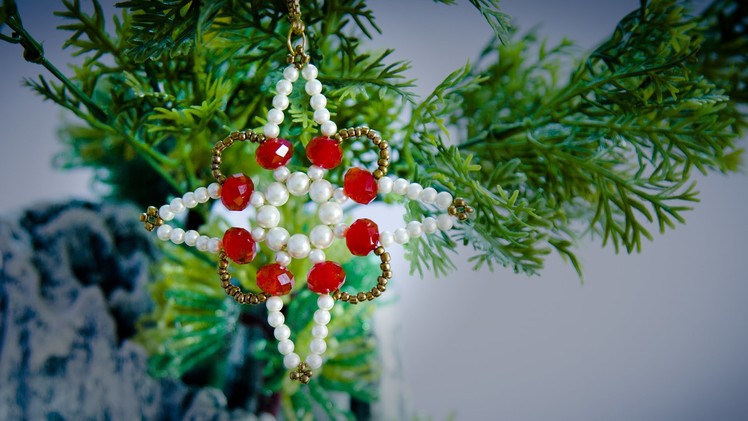 DIY christmas ornament | christmas craft|  How to make beaded ornament