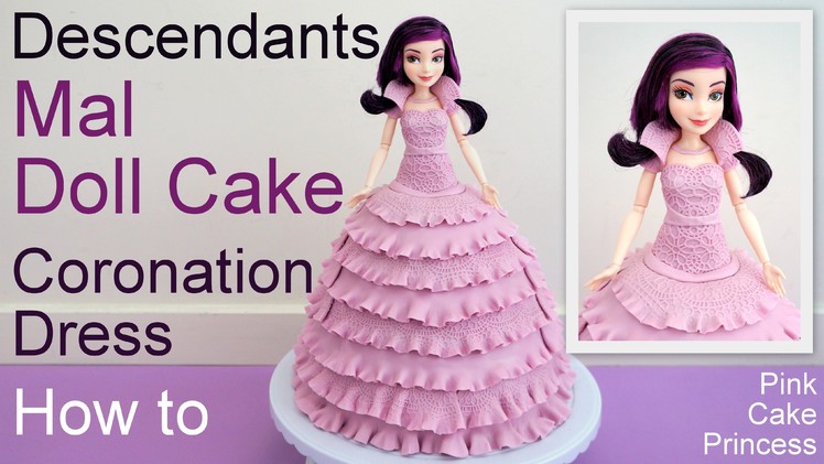 Halloween Descendants Mal Doll Cake How to by Pink Cake Princess