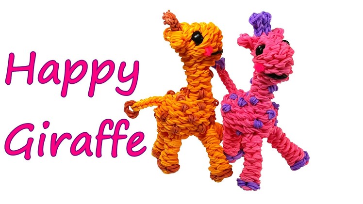 Happy Giraffe Tutorial by feelinspiffy (Rainbow Loom)