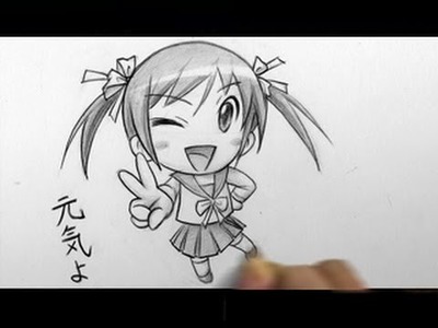 How to Draw a Chibi: Winking, Peace Sign