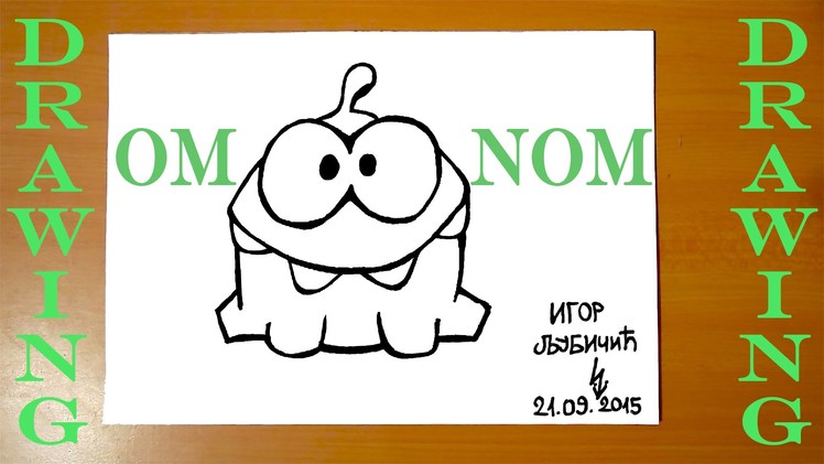 How to draw OM NOM from Cut the Rope Easy, draw easy stuff but cool, SPEED ART