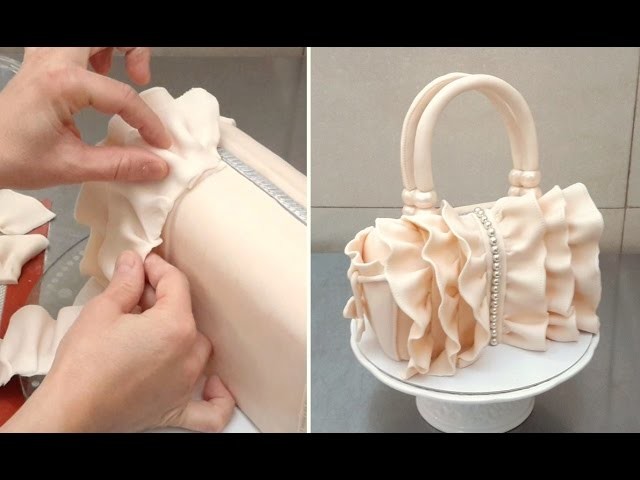 How To Make a Ruffle Handbag Cake  by CakesStepbyStep