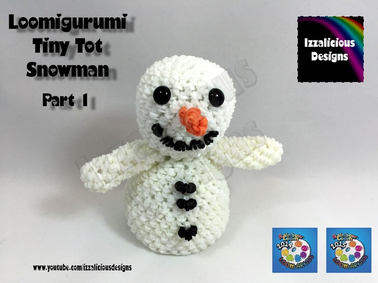 Loomigurumi Snowman (Pt 1) Tiny Tot Christmas Figure - amigurumi w. Rainbow Loom Bands
