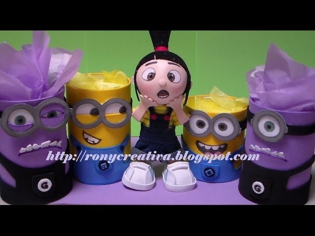 MINIONS DULCERO-PORTALAPIZ. IDEA ORIGINAL DE RONYCREATIVA - DESPICABLE ME PARTY IDEAS DIY