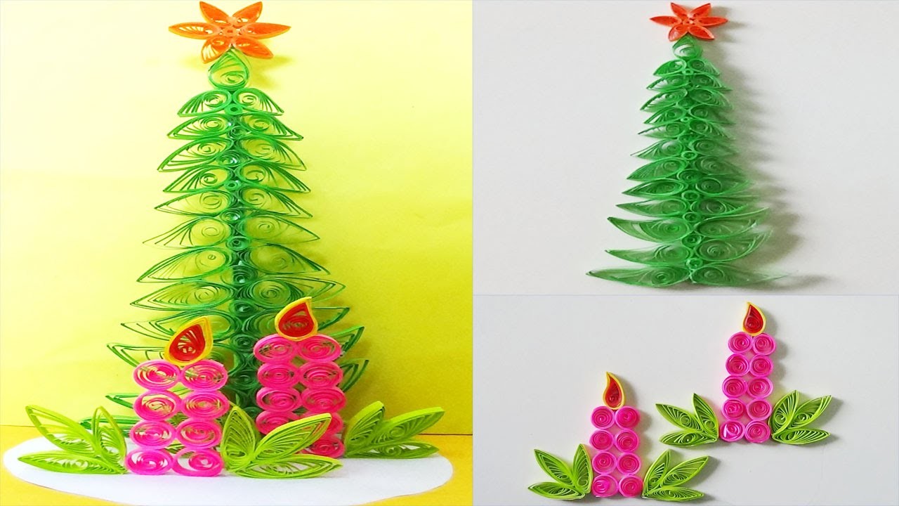Paper Quilling: how to make a beautiful Christmas Tree Greeting Card