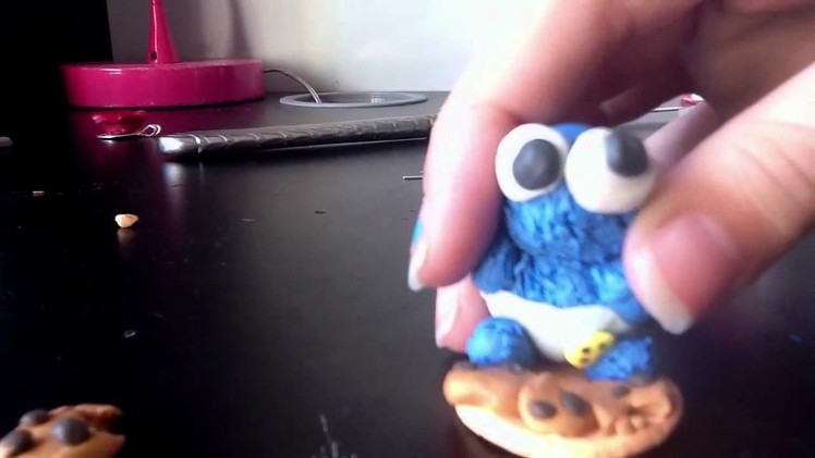 Polymer clay baby cookie monster part 2