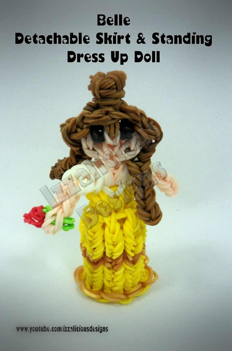Rainbow Loom Princess Belle Charm.Action Figure - Detachable Skirt & Standing Doll - Gomitas