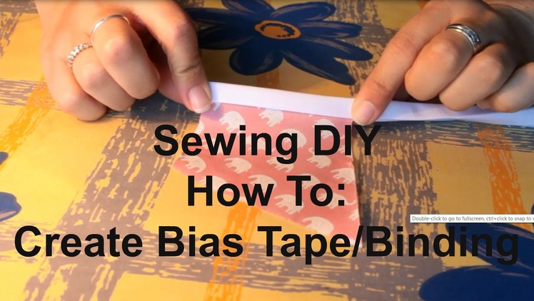 Sewing DIY How To: Create Bias Tape.Binding
