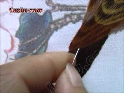 Brown Bird & Peony Flowers--Chinese Silk Embroidery Video