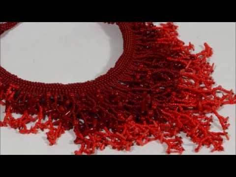 Coral beaded necklace