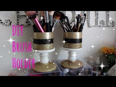 DIY Glitter Brush Holder and How to Clean Out Used Bath and Body Works Candle Jars