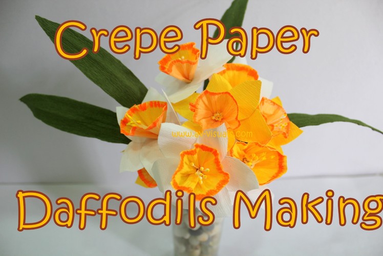 DIY: How to make Crepe Paper Daffodils.Narcissus Flower