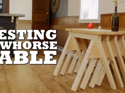 DIY Nesting Sawhorse Table