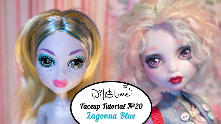 Faceup Tutorial №20 Lagoona Blue OOAK Monster High Cutom doll repaint