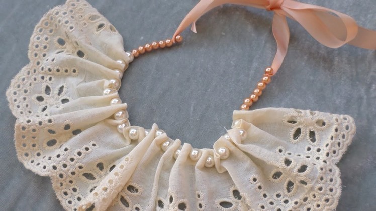 How To Make a Beautiful Lace Pearl Bib Necklace - DIY Style Tutorial - Guidecentral
