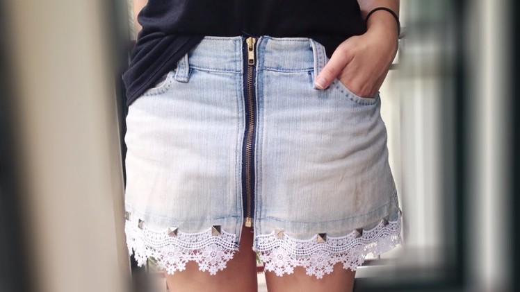 How To Make a Chic Lace Jean Skirt - DIY Style Tutorial - Guidecentral
