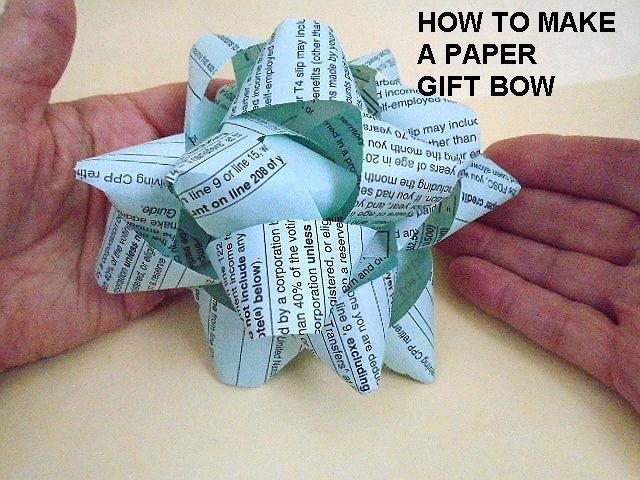 HOW TO  MAKE A PAPER BOW with newspaper, recycle, craft project