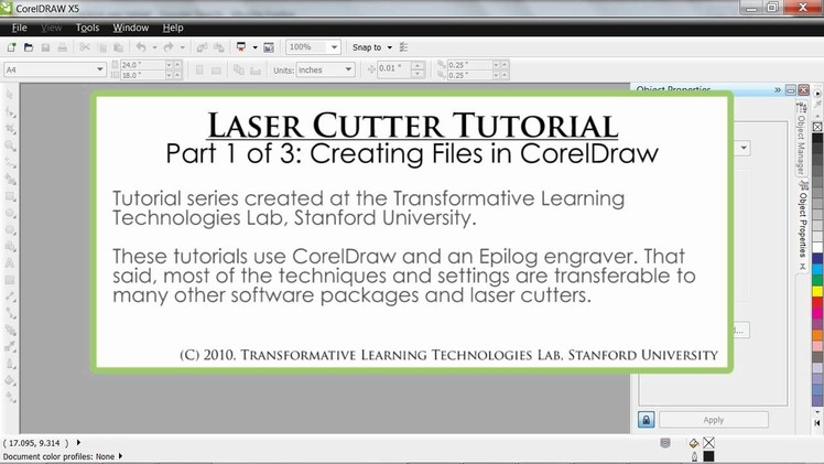 Laser Cutter Tutorial - FabLab@School - Part 1 of 3: Creating Files in CorelDraw