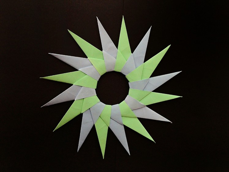 Modular Origami - Paper "Ninja Star Blade(10) - 16 pointed" - Very Easy to make!!