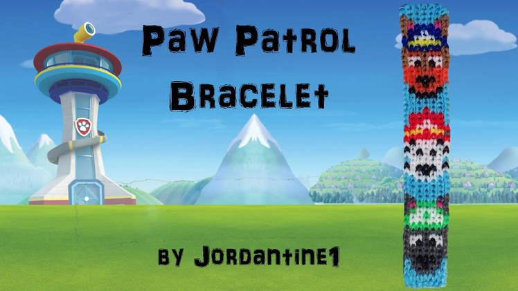 New Paw Patrol Dog Bracelet- Alpha Loom.Rainbow Loom -Police German Shepherd. Firefighter Dalmation