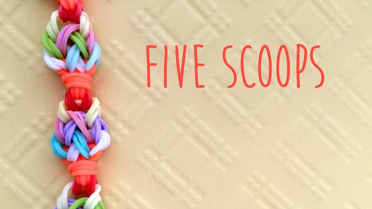 Rainbow Loom Bands Five Scoops Ice Cream Bracelet