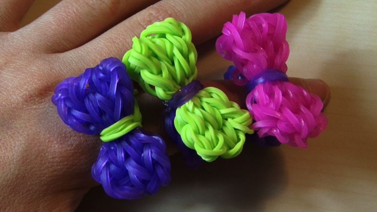RAINBOW LOOM BOW RING - How to Make