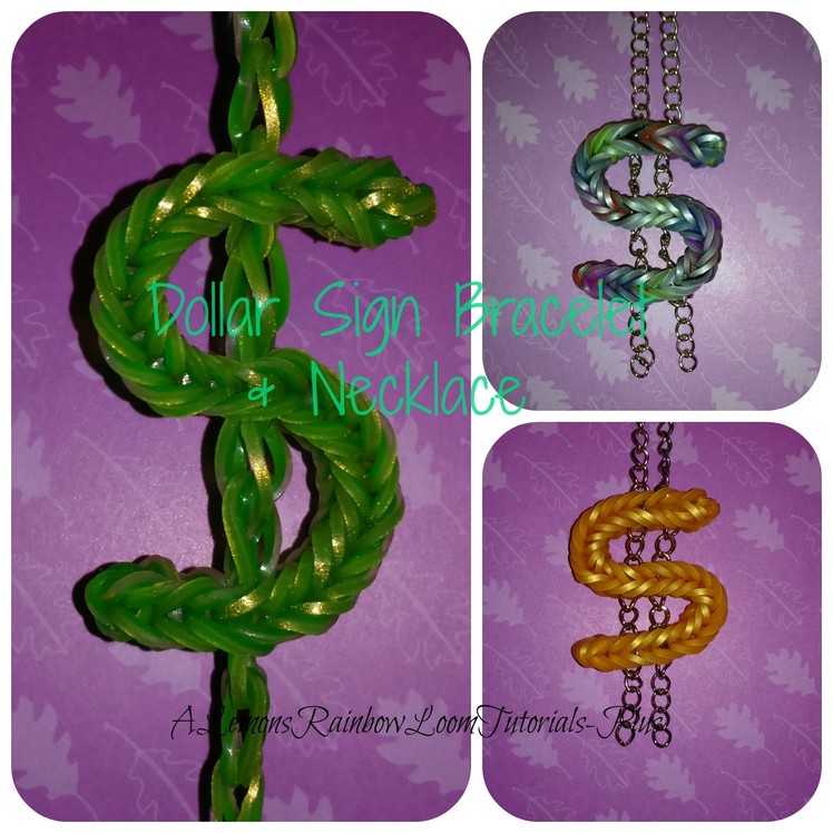 Rainbow Loom - Dollar Sign Bracelet and Necklace | How To