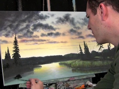 Sunset painting in progress, painting lessons available at http:.www.timgagnon.com