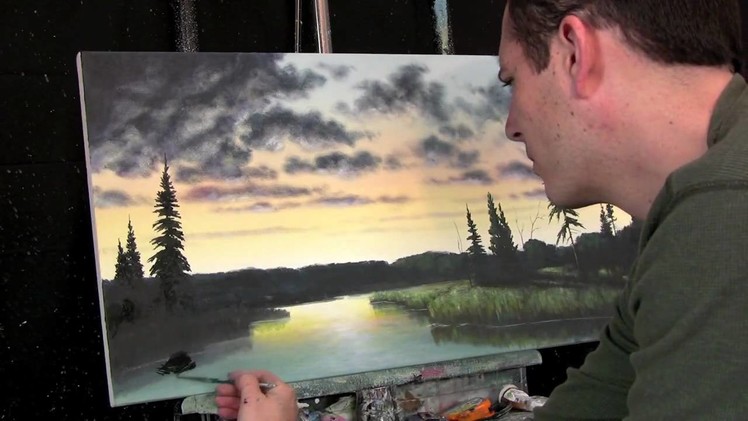 Sunset painting in progress, painting lessons available at http:.www.timgagnon.com