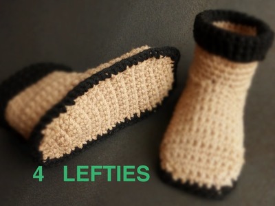 Watch How 2 Crochet Soles 4 Slipper Boots - PART 1.2  (4 LEFTIES)
