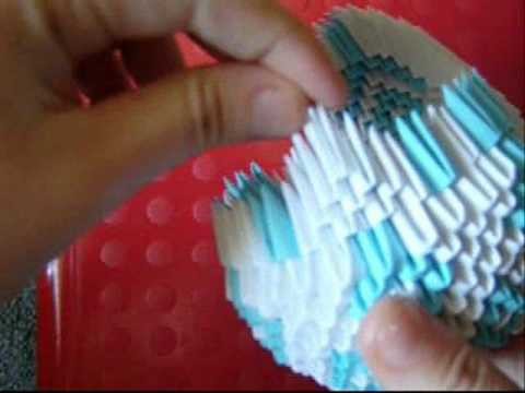 3D origami diamond pattern swan pt 3