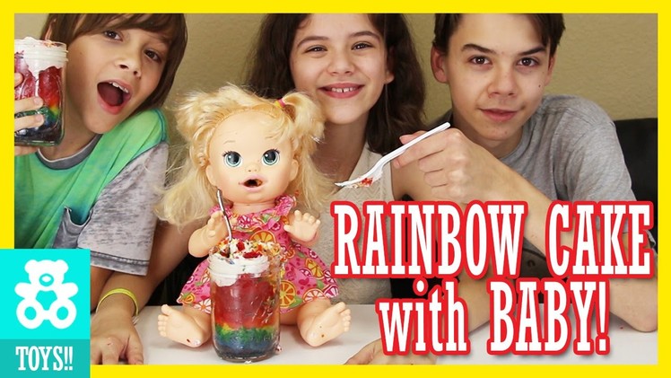 BABY ALIVE EATS RAINBOW CAKE IN A JAR! | KITTIESMAMA