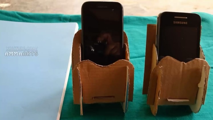 Cardboard Cellphone Stand in Handmade Paper Crafts | Amma Arts
