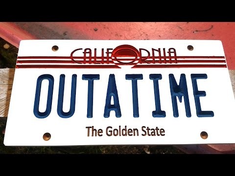 DIY CNC Router - Back to the future number plate OUTATIME for the EEVblog