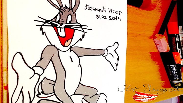 DIY How to draw Bugs Bunny Full Body Easy, draw easy stuff.things but cool on paper | SPEED ART