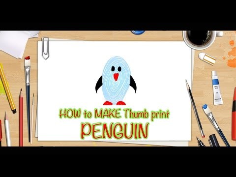 DIY - How to Make Thumb Printing Penguin | Creative Art Work | Easy Drawing Steps