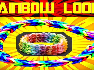 DIY Loom Bands Starburst Bracelet Tutorial - Make Easy Rainbow Bands Bracelet