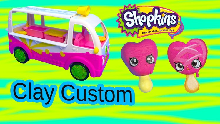 DIY Shopkins Season 3 Ice Cream from Scoops Truck Inspired Clay Custom Craft Toy Video  Cookieswirlc