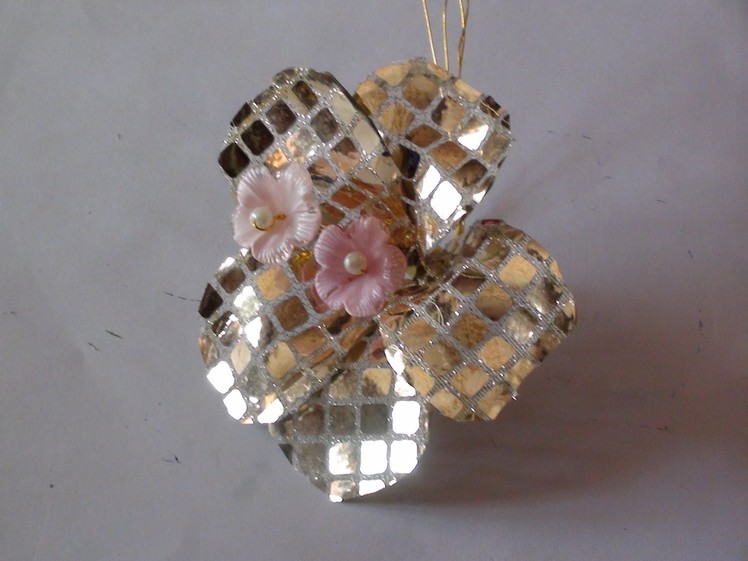 Flower making with gold glitter fabric